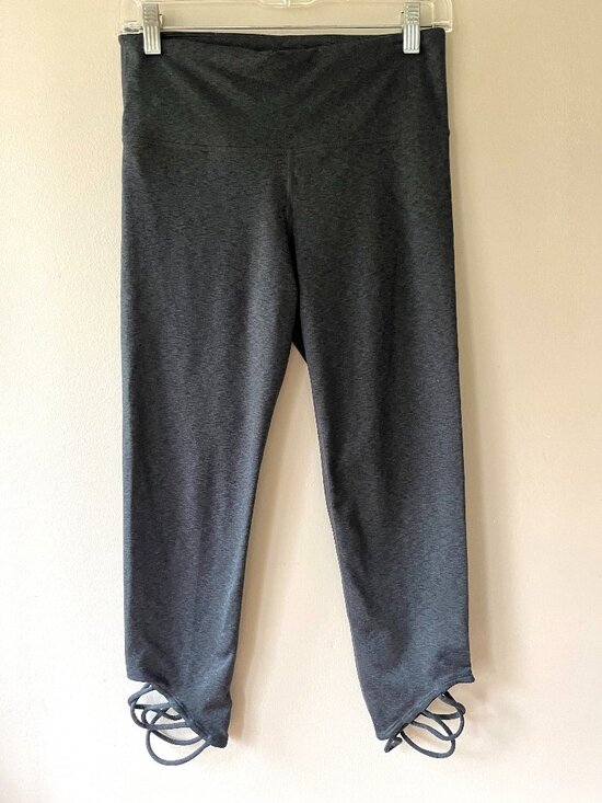 JoyLab Pants - Joy Lab Sz M High Waist Crop Knotted Charcoal Gray‎ Stretch Pull On Leggings